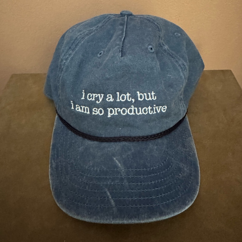 Blue Taylor Swift - “i cry a lot, but i am so productive” Baseball Hat
